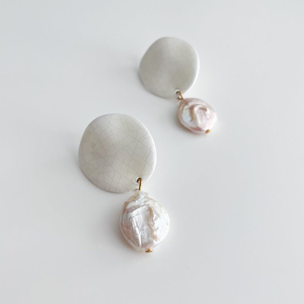 J. Crew Freshwater Pearl Disc Drop Earrings